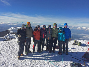 7/9 climbers reached the summit of Cotopaxi (19,348') after over 4000' of climbing!