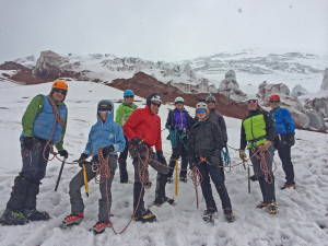 Our team finishing up a great day of training on Cotopaxi